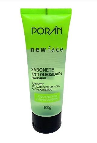 Sabonete Anti Oleosidade Desodorante Ação Detox New Face 100g Porán